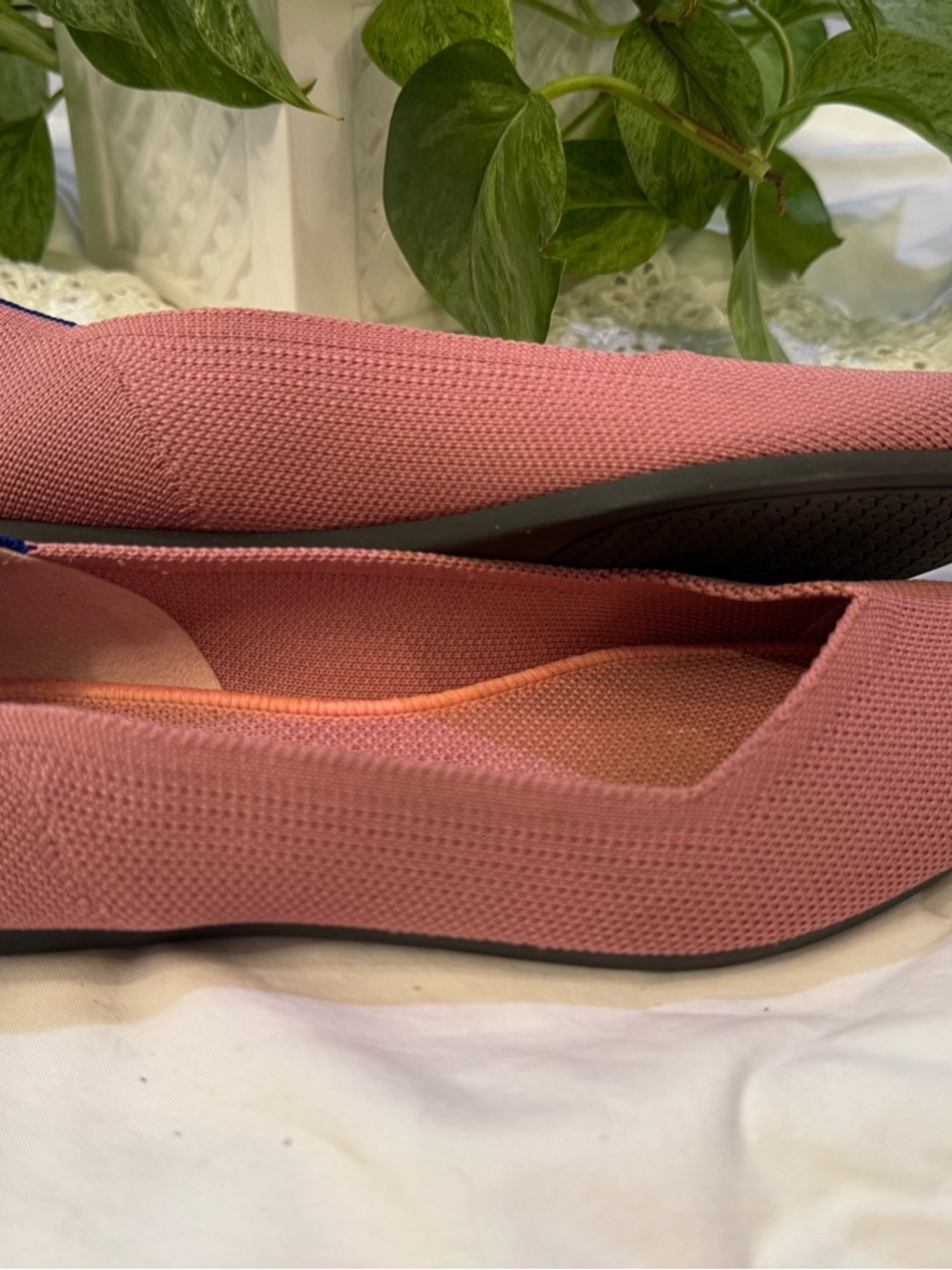 Rothy's Rose Pink Knit Slip-On Flats